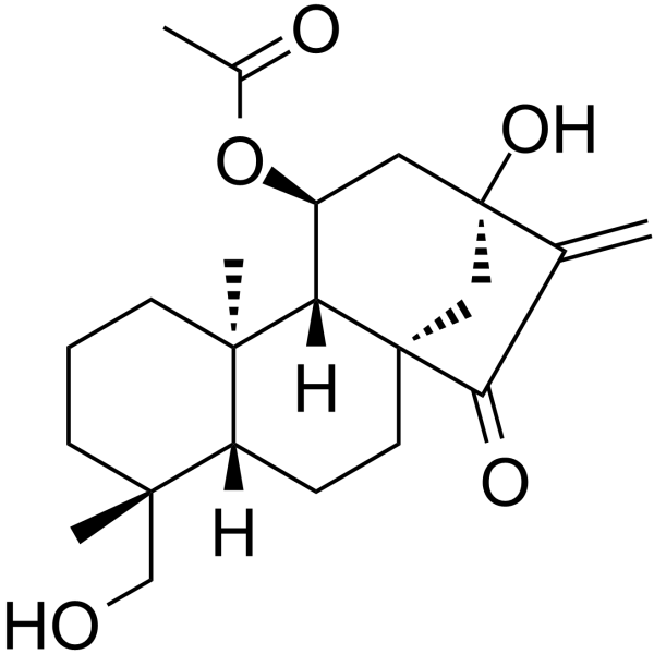 叶含乙酰瘿花香茶菜素 A结构式