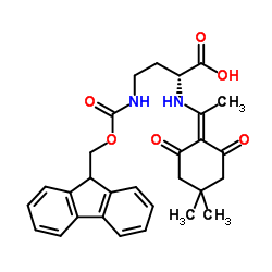 (2R)-2-[[1-(4,4-二甲基-2,6-二氧代环己基亚基)乙基]氨基]-4-[[芴甲氧羰基]氨基]丁酸结构式