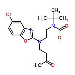 [2-[(5-氯-苯并恶唑-2-基)(3-氧代丁基)氨基]乙基]氨基甲酸叔丁酯结构式
