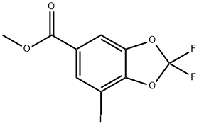 2,2-二氟-7-碘-2H-1,3-苯并二氧杂环戊烯-5-羧酸甲酯结构式