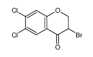 3-bromo-6,7-dichloro-2,3-dihydrochromen-4-one结构式
