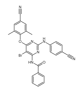 N-[5-bromo-6-(4-cyano-2,6-dimethylphenoxy)-2-(4-cyano-phenylamino)pyrimidin-4-yl]-benzamide Structure