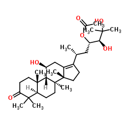 (8α,9β,11β,14β,23S,24S)-11,24,25-Trihydroxy-3-oxodammar-13(17)-en-23-yl acetate Structure
