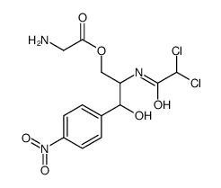 2-[(二氯乙酰基)氨基]-3-羟基-3-(4-硝基苯基)丙基 [r-(r*,r*)]-氨基乙酸酯结构式