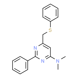 N,N-DIMETHYL-2-PHENYL-6-[(PHENYLSULFANYL)METHYL]-4-PYRIMIDINAMINE Structure
