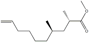 [2S,4R,(+)]-2,4-Dimethyl-9-decenoic acid methyl ester结构式