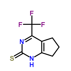 4-TRIFLUOROMETHYL-6,7DIHYDRO-5H-CYCLOPENTA-PYRIMIDINE-2-THIOL Structure