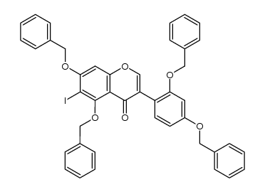 2',4',5,7-tetrakis(benzyloxy)-6-iodoisoflavone结构式