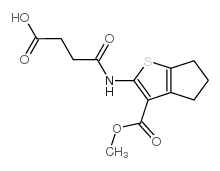 2-(3-羧基丙酰基氨基)-5,6-二氢-4H-环戊并[b]噻吩-3-羧酸甲酯结构式