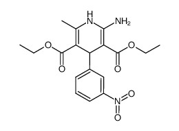 2-amino-6-methyl-4-(3-nitrophenyl)-1,4-dihydropyridine-3,5-dicarboxylic acid 3,5-diethyl ester结构式