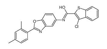3-chloro-N-[2-(2,4-dimethylphenyl)-1,3-benzoxazol-5-yl]-1-benzothiophene-2-carboxamide结构式