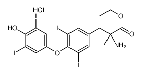 ethyl O-(4-hydroxy-3,5-diiodophenyl)-3,5-diiodo-alpha-methyl-DL-tyrosinate hydrochloride structure