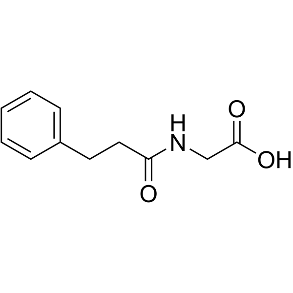 N-(3-苯基丙酰基)甘氨酸结构式