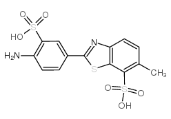 2-(4-amino-3-sulphophenyl)-6-methylbenzothiazole-7-sulphonic acid Structure