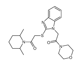 Morpholine, 4-[[2-[[2-(2,6-dimethyl-1-piperidinyl)-2-oxoethyl]thio]-1H-benzimidazol-1-yl]acetyl]- (9CI)结构式