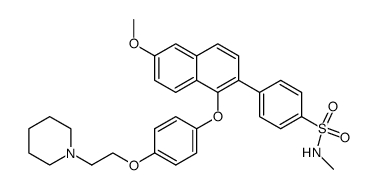4-{6-methoxy-1-[4-(2-piperidin-1-yl-ethoxy)-phenoxy]-naphthalen-2-yl}-N-methyl-benzenesulfonamide Structure