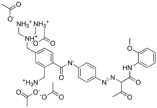 p,p'-[[1-[(o-methoxyanilino)carbonyl]-2-oxopropyl]azo]benzanilide, tetrakis(aminomethyl) derivative, tetraacetate Structure