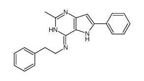 2-甲基-N-苯乙基-6-苯基-5H-吡咯并[3,2-d]嘧啶-4-胺结构式