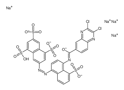 tetrasodium,7-[[4-[(2,3-dichloroquinoxaline-6-carbonyl)amino]-5-sulfonatonaphthalen-1-yl]diazenyl]naphthalene-1,3,5-trisulfonate结构式