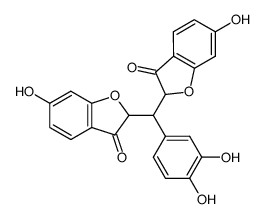 2,2'-((3,4-dihydroxyphenyl)methylene)bis(6-hydroxybenzofuran-3(2H)-one) Structure