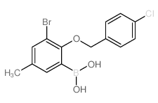 3-溴-2-(4'-氯苄氧基)-5-甲基苯基硼酸结构式
