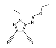 N1-Ethyl-3,4-dicyano-5-ethoxymethyleneaminopyrazole Structure
