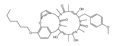 6-(O-Hexyl-3-hydroxy-N-methyl-L-tyrosine)-5-(N-methyl-L-tyrosine)bouvardin hydrate (2:3) Structure