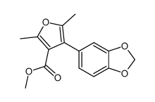 2,5-dimethyl-4-(3,4-methylenedioxyphenyl)furan-3-carboxylic acid methylester Structure
