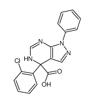 4-(2-chlorophenyl)-1-phenyl-4,5-dihydro-1H-pyrazolo[3,4-d]pyrimidine-4-carboxylic acid结构式