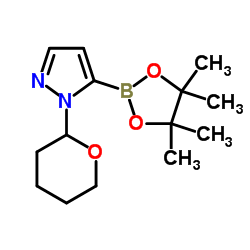 1-(2-四氢吡喃基)-1H-吡唑-5-硼酸频哪酯结构式