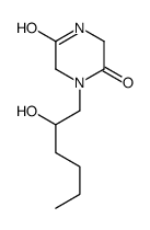 1-(2-hydroxyhexyl)piperazine-2,5-dione Structure