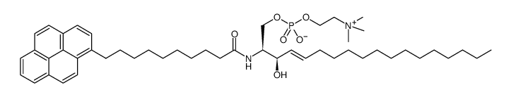 3,5-Dioxa-8-aza-4-phosphaoctadecan-1-aminium, 4-hydroxy-7-(1-hydroxy-2-hexadecenyl)-N,N,N-trimethyl-9-oxo-18-(1-pyrenyl)-, inner salt, 4-oxide, [R-[R*,S*-(E)]]- Structure