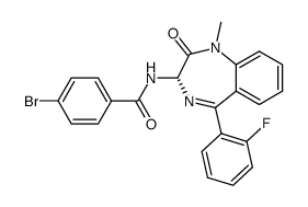 (S)-(+)-3-(4-Bromobenzoylamino)-1,3-dihydro-5-(2-fluorophenyl)-1-methyl-2H-1,4-benzodiazepin-2-one Structure