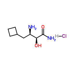 (alphaS,betaR)-beta-氨基-alpha-羟基环丁烷丁酰胺盐酸盐结构式