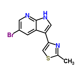 4-(5-溴-1H-吡咯并[2,3-b]吡啶-3-基)-2-甲基噻结构式
