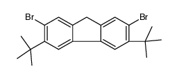 2,7-dibromo-3,6-ditert-butyl-9H-fluorene结构式