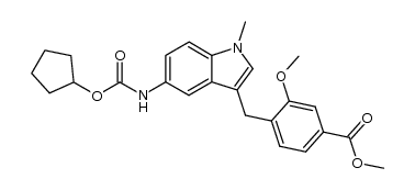 4-[[5-[[(Cyclopentyloxy)carbonyl]amino]-1-Methyl-1H-indol-3-yl]Methyl]-3-Methoxy-benzoic Acid Methyl Ester结构式