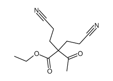 Butanoic acid,2-acetyl-4-cyano-2-(2-cyanoethyl)-, ethyl ester Structure