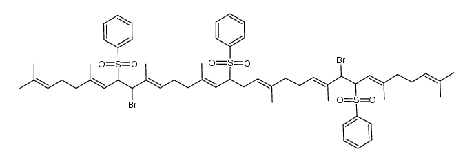 9,24-dibromo-8,16,25-tris(benzenesulfonyl)-2,6,10,14,19,23,27,31-octamethyldotriaconta-2,6,10,14,18,22,26,30-octaene Structure
