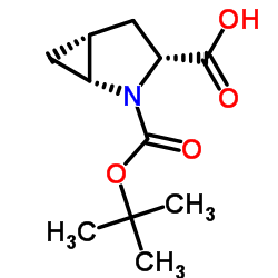 (1R,3R,5R)-2-(叔丁氧羰基)-2-氮杂双环[3.1.0]己烷-3-羧酸结构式