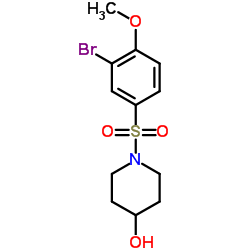 1-((3-溴-4-甲氧苯基)磺酰)哌啶-4-醇结构式