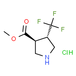 反式-4-(三氟甲基)吡咯烷-3-羧酸甲酯盐酸盐结构式