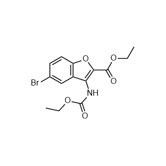 5-溴-3-((乙氧羰基)氨基)苯并呋喃-2-羧酸乙酯结构式