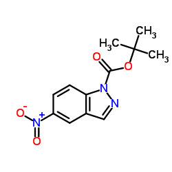 叔-丁基5-硝基-1H-吲唑-1-甲酸基酯结构式