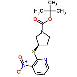 (R)-3-(3-Nitro-pyridin-2-ylsulfanyl)-pyrrolidine-1-carboxylic acid tert-butyl ester Structure