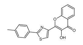 3-hydroxy-2-[2-(4-methylphenyl)-1,3-thiazol-4-yl]chromen-4-one结构式