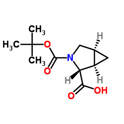 (1R,2R,5S)-3-[(叔丁氧基)羰基] -3-氮杂双环[3.1.0]己烷-2-羧酸结构式