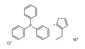 Chloro(2-ethyl-1,3-cyclopentadien-1-yl)nickel-triphenylphosphin e (1:1) Structure