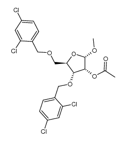 2-O-acetyl-3,5-bis-O-(2,4-dichlorophenylmethyl)-1-O-methyl-α-D-ribofuranose Structure