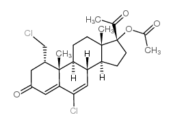 17-Acetyloxy-6-chloro-1α-chloromethylpregna-4,6-diene-3,20-dione Structure